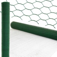 Šesťhranná hexagonálna sieť z PVC zelená 1x10 m, plot 13x13 mm