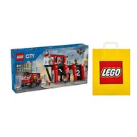LEGO CITY č. 60414 - Hasičská stanica s hasičským autom + Taška LEGO