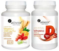 Vitamín C 1000 mg Plus + Vitamín D3 FORTE 4000 Imunita Infekcie Kosti