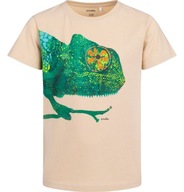 T-shirt chłopięcy Koszulka dziecięca Bawełna 110 beżowy Kameleon Endo