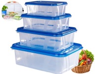 MŰANYAG ÉTELTÁROLÓ DOBOZ 4 DB-OS ERŐS