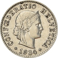 Moneta, Szwajcaria, 5 Rappen, 1934, Bern, VF(30-35