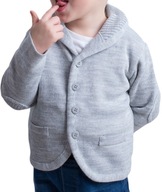 Sivý chlapčenský rozopínateľný sveter s latou 128