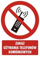 Zakaz używania telefonów znak 10,5x14,8 PCV