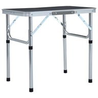 Składany stolik turystyczny, szary, aluminiowy, 60x45 cm
