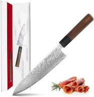 Konyhafőnök KÉS Damaszkuszi ACÉL 20,5 cm Fa Rózsa EKVALLY KÄPY