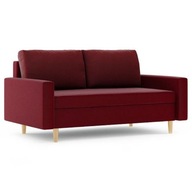 Rozkładana sofa 2 osobowa, 150x90x75 cm bordowa
