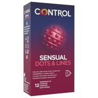 CONTROL SENSUAL DOTS LINES kondómy hydratované prúžky a výstupky 12 ks