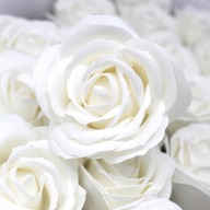 25x Duża Biała Róża Mydlana