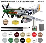 Model plastikowego samolotu do sklejania P-51D Mustang + farby, klej ......