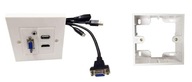 Vivolink WI221293 gniazdko elektryczne HDMI + VGA + USB A + 3.5mm Biały