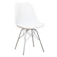 Jedálenská stolička Tamora - biela / chróm