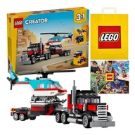LEGO Creator 3w1 Nákladné auto s plošinou a vrtuľníkom 31146 +Taška+Katalóg