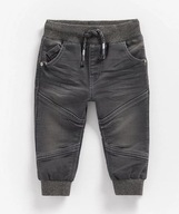 MOTHERCARE Spodnie jeansowe JOGGERY GRAFITOWE z przeszyciami 2-3 L / 98 cm