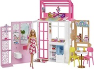 Barbie 2-piętrowy dom dla lalek + 1 lalka ze szczeniaczkiem i akcesoria 3+