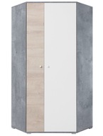 Sigma 02 biała szafa narożna z bieliźniarką półkam