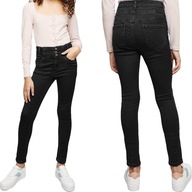 New Look Bawełniane Jeansowe Dziewczęce Czarne Spodnie Jeansy Rurki 116 cm