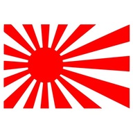 Naklejka na samochód Rising sun JDM Japan 12x8 cm czerwona - idealna