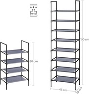 Skrinka na topánky Songm Vas 45 x 80 x 28 cm odtiene šedej