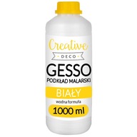 Gesso akrylowe białe podkład malarski grunt primer do farb butelka 1L