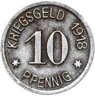 + Oels - Oleśnica - NOTGELD - 10 Pfennig 1918 - żelazo - STAN !