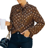 bluzka damska eleganckie szyfonowe koszule z długim rękawem o luźnym kroju