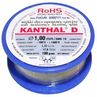 Odporový drôt KANTHAL D ⌀ 1,00mm Hmotnosť: 100g