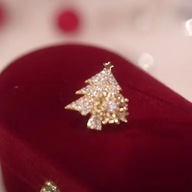 Kryształ koreański płatek śniegu drzewko kolczyki dla kobiet cyrkon choinka