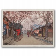Plagát Retro Tlač Na Plátno - Čerešňa Hiroshi Yoshida Ukiyoe A1 85x60 cm