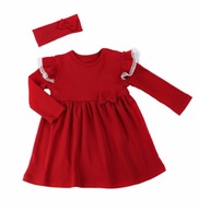 Elegancka czerwona sukienka z koronką + opaska Bamar Nicol rozmiar 104