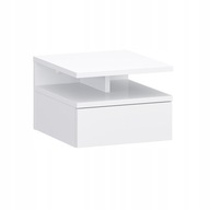 Nástenný nočný stolík biely so zásuvkou 32x35x23 cm