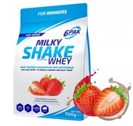 6PAK Milky Shake Whey 700g Białko WPC Truskawka