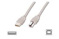 Digitus Kabel USB 2.0 USB-A do USB-B 1,8m - szary