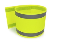 ŻÓŁTA OPASKA ODBLASKOWA NA RAMIĘ SZEROKOŚĆ 10 cm