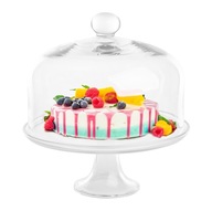 Patera szklana na tort ciasto z kloszem w zestawie Edwanex 30 cm