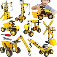 SADA STAVEBNÝCH KOCIEK 8V1 STAVEBNÉ VOZIDLÁ 100 PRVKOV