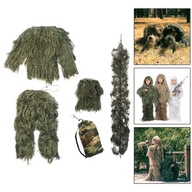 Oblek pre dospievajúcich Ghillie taktický bojový priedušný 3D lovecký zelený 110 ~ 140 cm