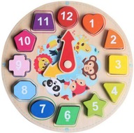Drevené puzzle Montessori hodiny iWood