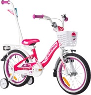 Rower dla dziewczynki Karbon Kitty 16 Różowy 2024 Koszyk Kołka boczne