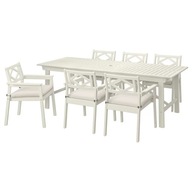 IKEA BONDHOLMEN Stôl+6 stoličiek biela/béžová Froson/Duvholmen béžová