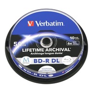 Płyty BLU-RAY BD-R DL M-DISC archiwizacjia cake 10 sztuk 50GB