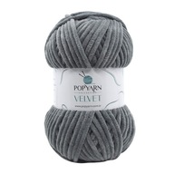 POPYARN Pletací příze Velvet B010 - šedá