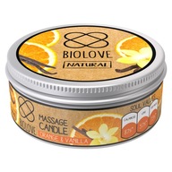Biolove Masážna sviečka Pomaranč s vanilkou 150 g