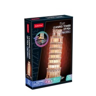 3D puzzle LED Šikmá veža v Pise 42el nočná verzia Cubic Fun