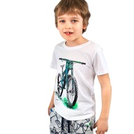 T-shirt chłopięcy Koszulka dziecięca 140 Bawełna MTB Bmx Rower Biały Endo