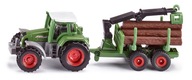 SIKU 1645 Traktor z przyczepą do przewozu drewna