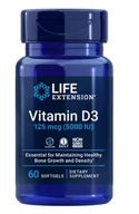 LIFE EXTENSION Vitamín D3 125 mcg 5000 IU 60 kapsúl. Odolnosť