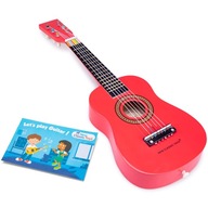 Detská gitara New Classic Toys červená, drevená gitara
