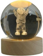 KRISTÁLY GÖMB 3D ASZTALI ÉJJELI LÁMPA LED ŰRHAJÓS AJÁNDÉK