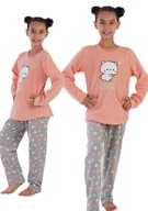 Dievčenské fleecové pyžamo hrubé Vienetta 146 11/12 detské zimné teplé